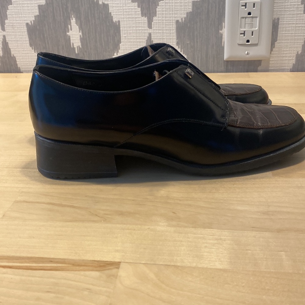 Brighton Black with Snake Leather Toe Dress Shoe